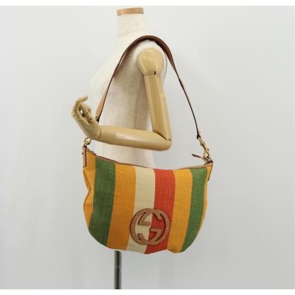 Authentic GUCCI Interlocking Canvas Shoulder Bag … - image 3